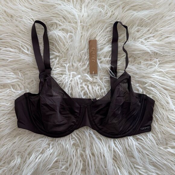 Skims No Show Unlined Demi Bra Espresso Size 36C - Picture 1 of 8